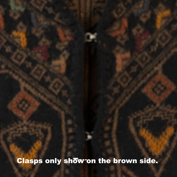 Peruvian Alpaca Blend Vest Boho Ethnic Pattern Long Sweater Vest Women's M - Picture 9 of 11